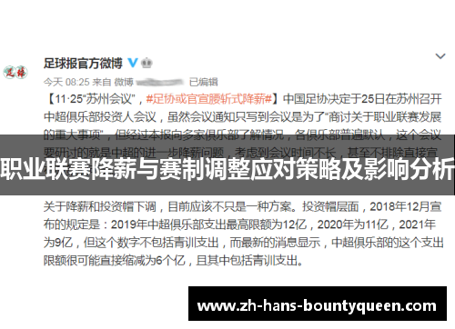 职业联赛降薪与赛制调整应对策略及影响分析